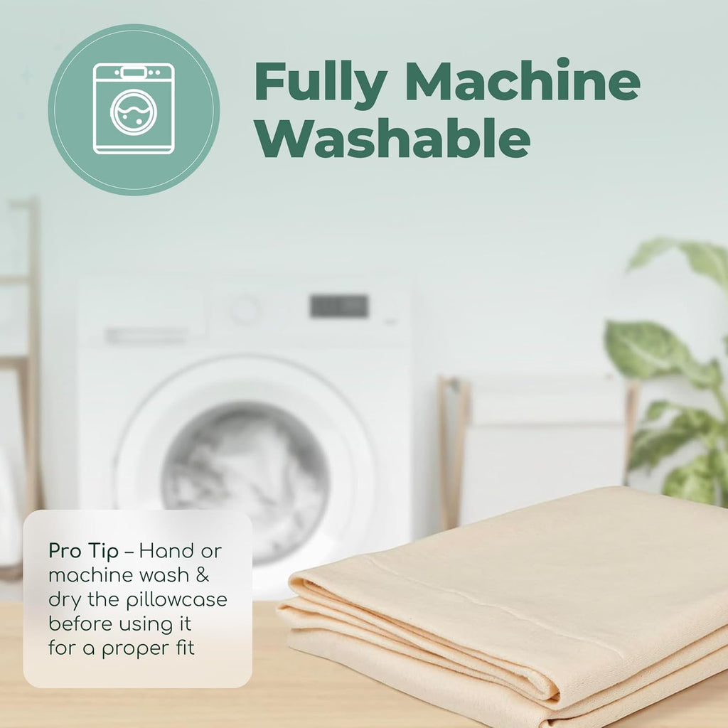 Snuggle-Pedic Pillow Case - King 20" x 36" White Pillow Cases w/Breathable Stretch Knit Cotton