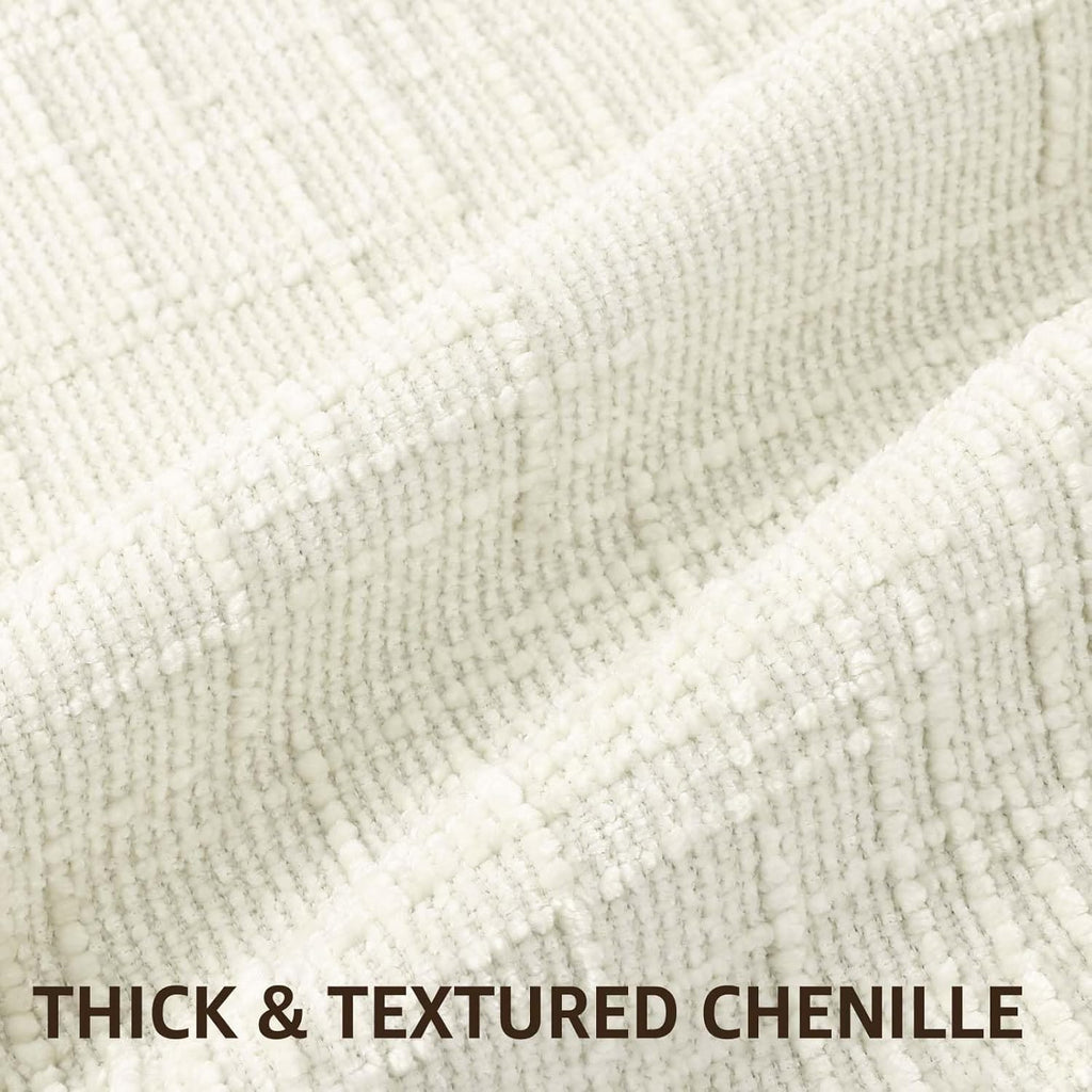 decorUhome Spring Cream White Chenille Euro Sham Throw Pillow Covers 22x22 Set of 2 Textured Soft Cozy Slubby Couch Pillow Covers Modern Farmhouse Boho Decorative Pillow Cases for Bed Sofa Living Room