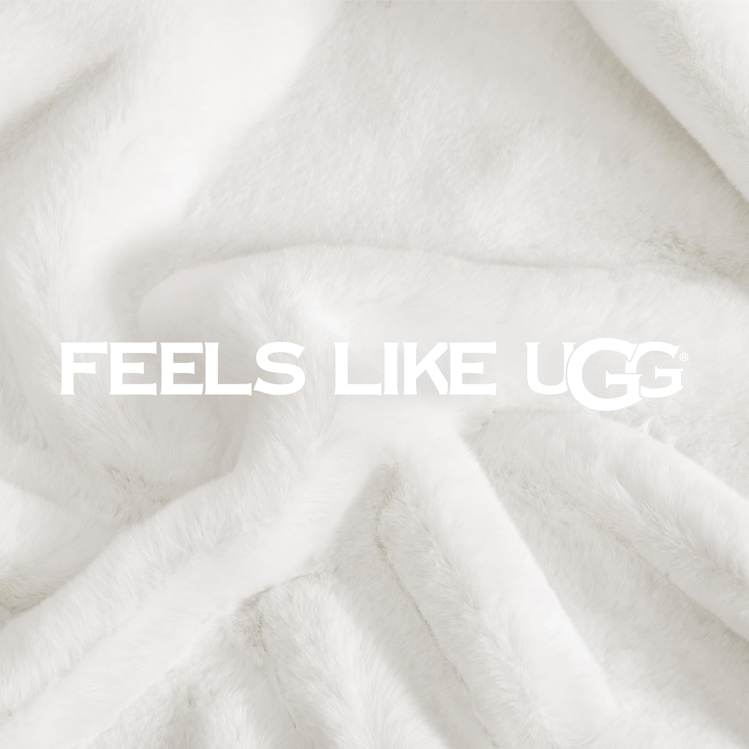 UGG Euphoria Faux Fur Throw Blanket, Warm Fluffy Throw for Couch or Bed, Luxury Bedroom Decor, Fluffy Blankets, Machine Washable, 50-inch x 70-inch, White Snow