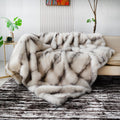 INCHGRASS Faux Mink Fur Blanket Luxury Fur Throw Blanket Sofa Fluffy Blanket Super Warm Elegant Cozy Fuzzy Throw Blankets for Couch,Armchair and Bed Washable Plush Blankets 74"x60" Brown Throw Blanket