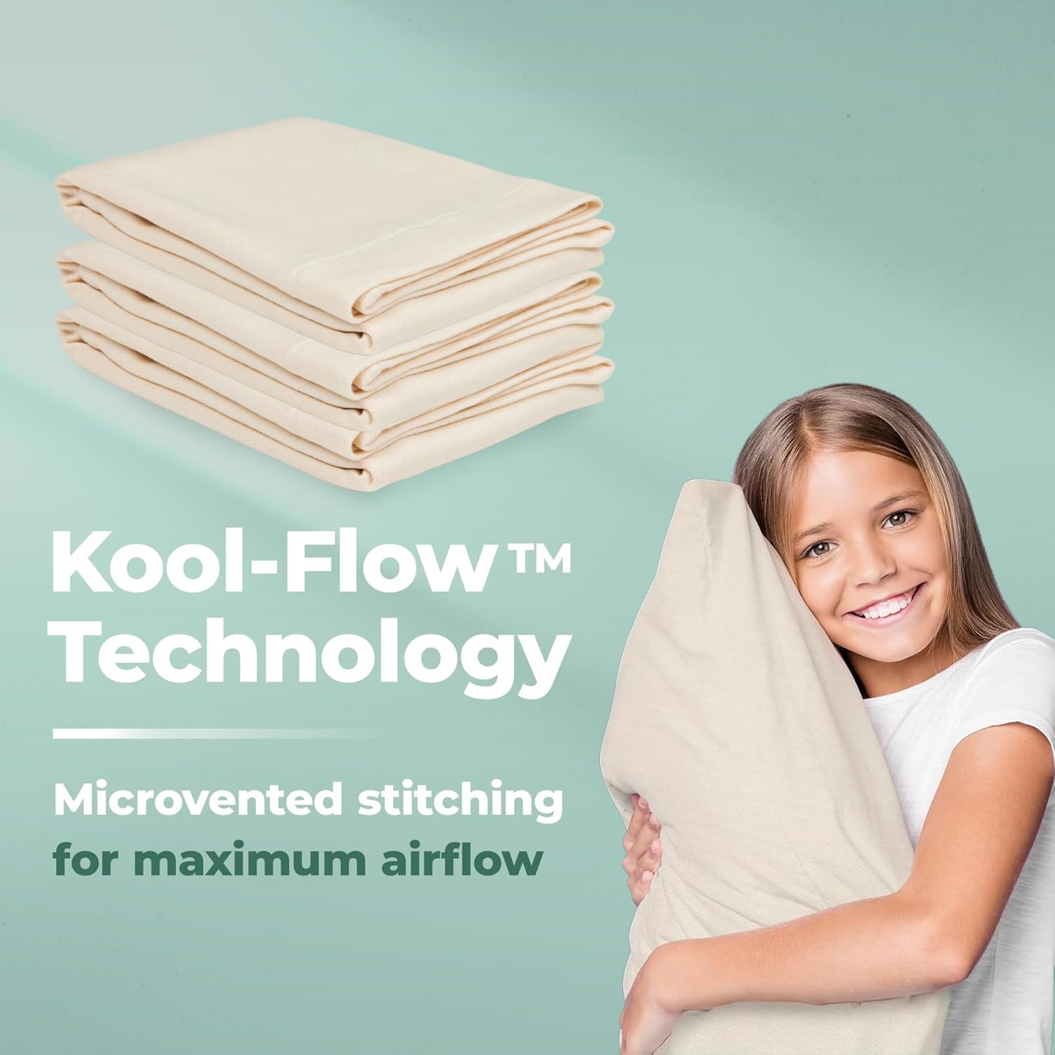 Snuggle-Pedic Pillow Case - King 20" x 36" White Pillow Cases w/Breathable Stretch Knit Cotton