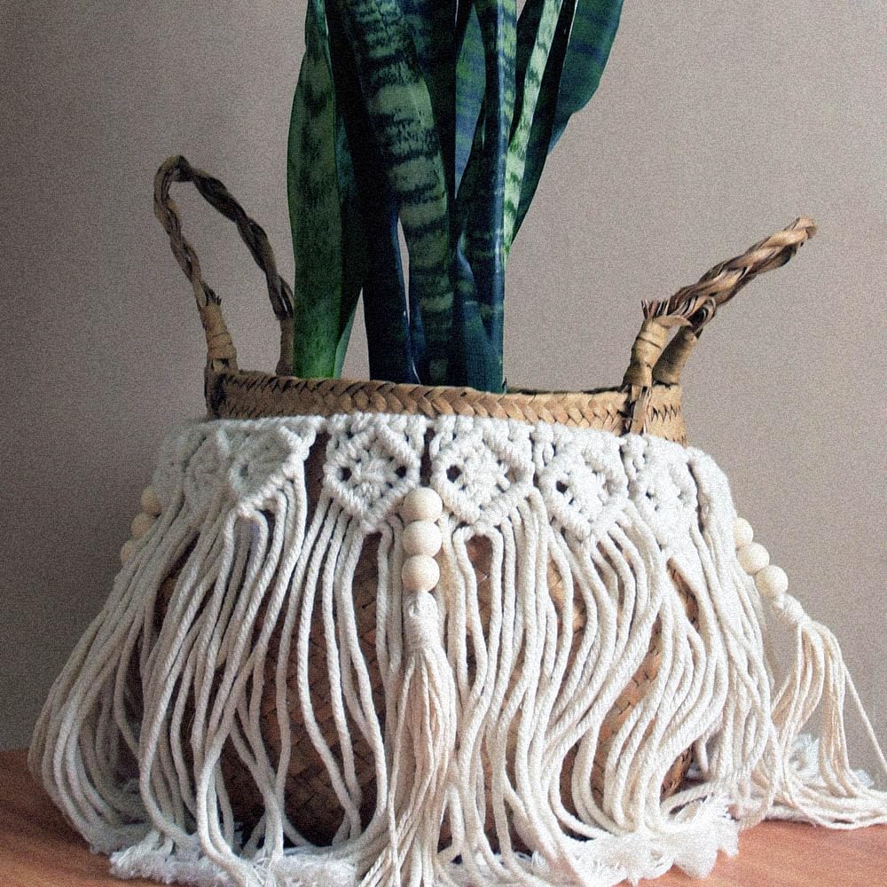 Bohemian Macrame Handmade Fringe Garland, Boho Wall Hanging Decor with Tassels,Macrame Hanging Tassel for Wall/Door/Basket Decoration