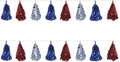 Beistle Beistle , 2 Piece Metallic Tassel Garlands, 9.75" x 8', 9.75" x 8', Red/Silver/Blue