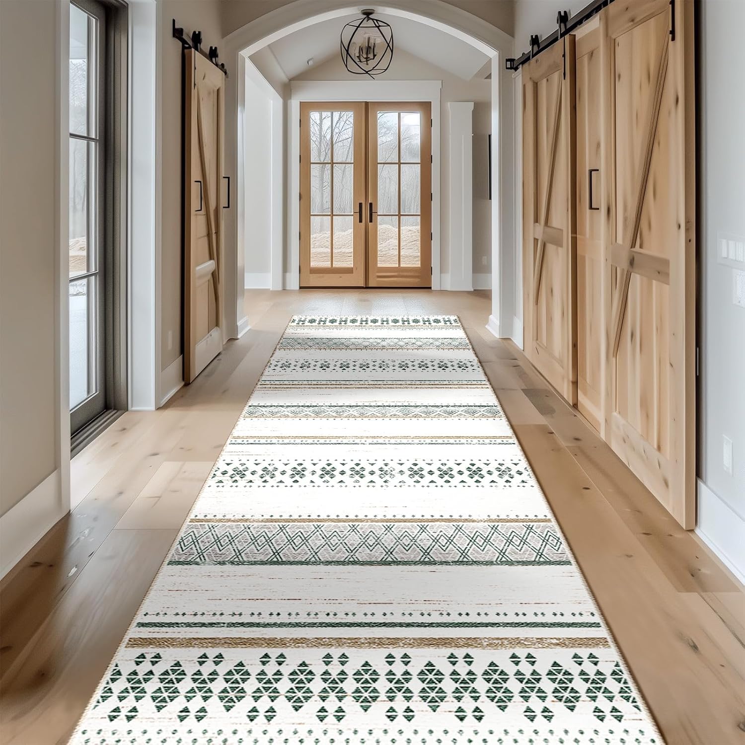 BESTSWEETIE 8x10 Area Rugs for Living Room Washable Moroccan Farmhouse Neutral Geometric Low Pile Non-Slip Soft Print Pattern Rug for Bedroom Kitchen Dining Room Entryway Black/White