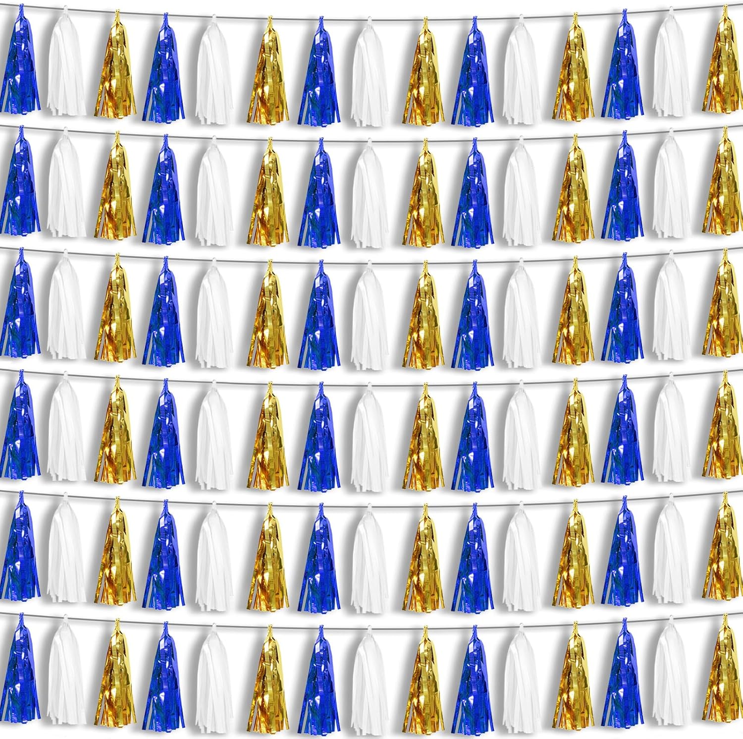 6P Gold Party Decoration Tassel Garland for Parade Floats, Bachelorette, Wedding, Birthday, Halloween, Christmas, Bridal/Baby Shower Party Decorations