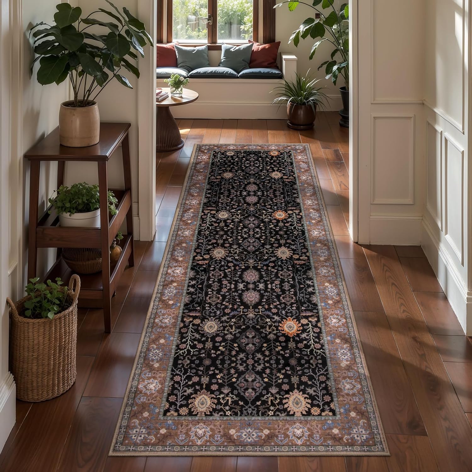 Ciicool 6x9ft Area Rug, Large Washable Throw Rug Vintage Kitchen Carpet for Entrance Bedroom Bedside Living Room Kitchen Laundry Bathroom Decor