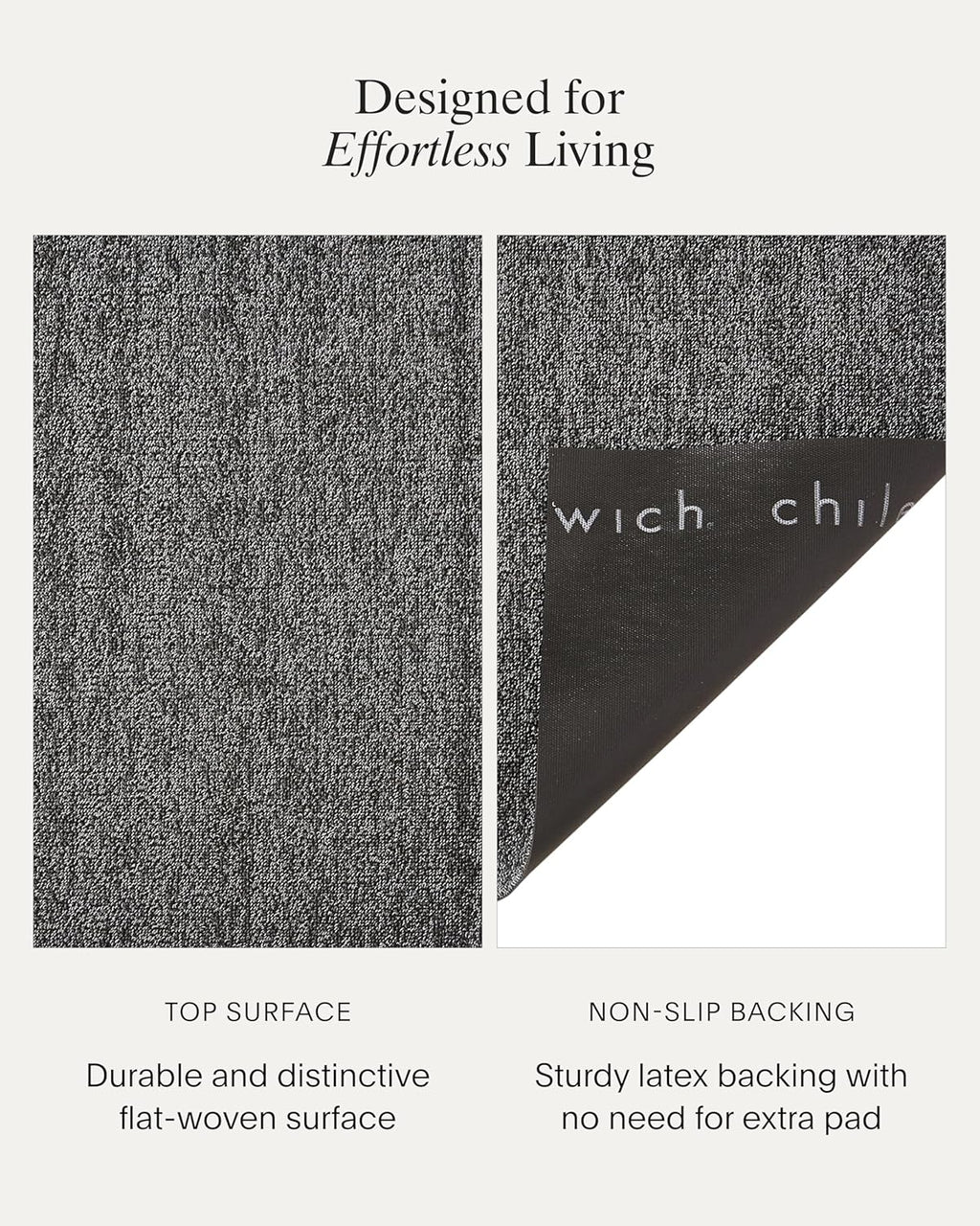 Chilewich Heathered Shag Mat - Premium Indoor/Outdoor Rectangle Rug for Entryway, Bathroom, Patio, Kitchen - Waterproof Backing - Grey - 3’ x 5”