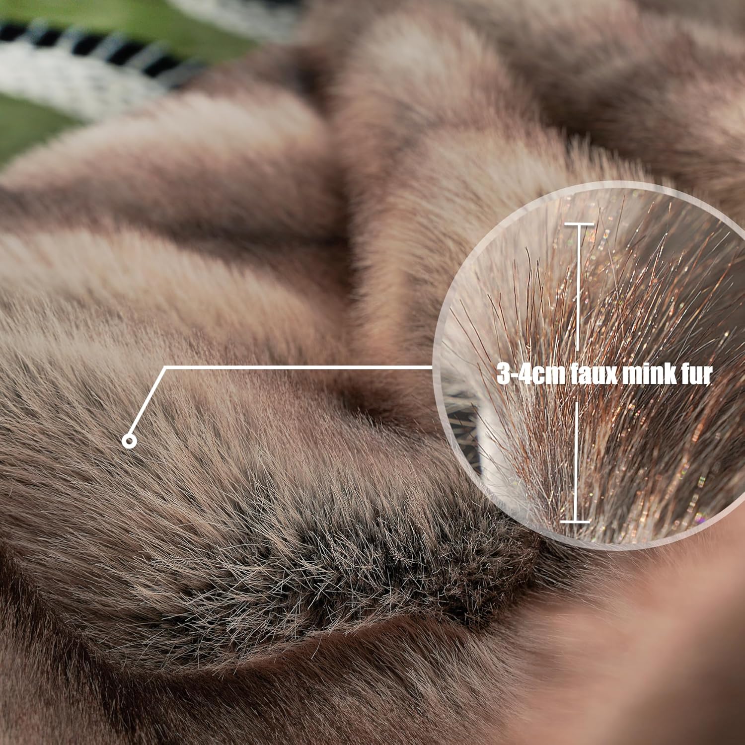INCHGRASS Faux Mink Fur Blanket Luxury Fur Throw Blanket Sofa Fluffy Blanket Super Warm Elegant Cozy Fuzzy Throw Blankets for Couch,Armchair and Bed Washable Plush Blankets 74"x60" Brown Throw Blanket